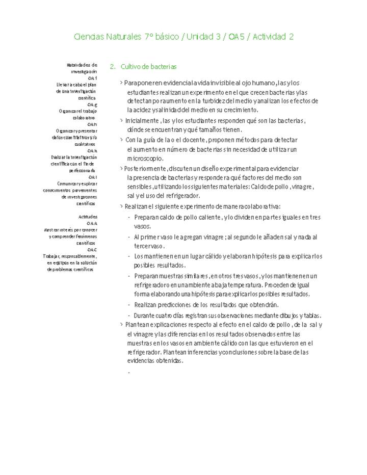 Ciencias Naturales 7° básico-Unidad 3-OA5-Actividad 2 Ciencias Naturales 7° básico-Unidad 3-OA5-Actividad 2