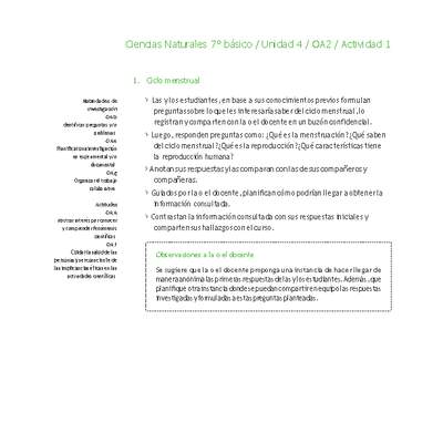 Ciencias Naturales 7° básico-Unidad 4-OA2-Actividad 1 Ciencias Naturales 7° básico-Unidad 4-OA2-Actividad 1