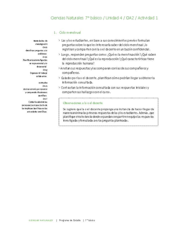 Ciencias Naturales 7° básico-Unidad 4-OA2-Actividad 1 Ciencias Naturales 7° básico-Unidad 4-OA2-Actividad 1