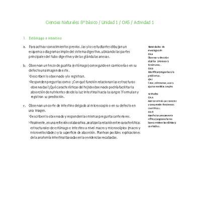 Ciencias Naturales 8° básico-Unidad 1-OA5-Actividad 1 Ciencias Naturales 8° básico-Unidad 1-OA5-Actividad 1