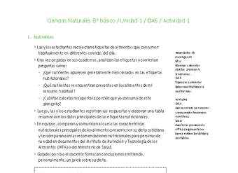 Ciencias Naturales 8° básico-Unidad 1-OA6-Actividad 1 Ciencias Naturales 8° básico-Unidad 1-OA6-Actividad 1