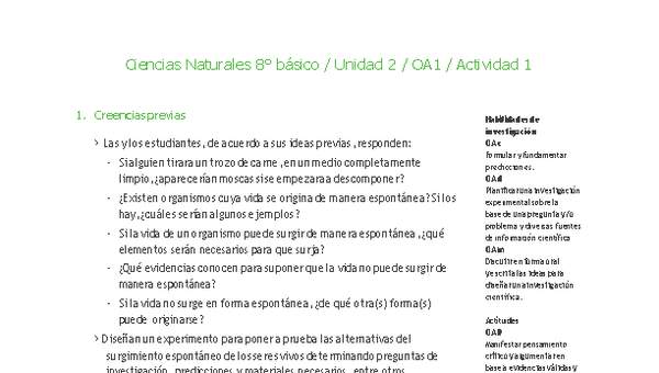 Ciencias Naturales 8° básico-Unidad 2-OA1-Actividad 1 Ciencias Naturales 8° básico-Unidad 2-OA1-Actividad 1