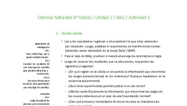 Ciencias Naturales 8° básico-Unidad 2-OA2-Actividad 1 Ciencias Naturales 8° básico-Unidad 2-OA2-Actividad 1
