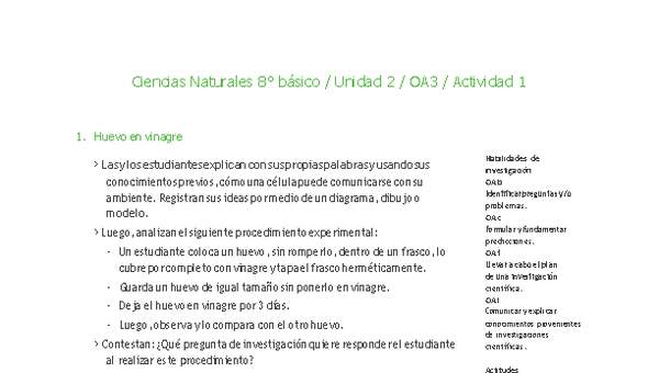 Ciencias Naturales 8° básico-Unidad 2-OA3-Actividad 1 Ciencias Naturales 8° básico-Unidad 2-OA3-Actividad 1
