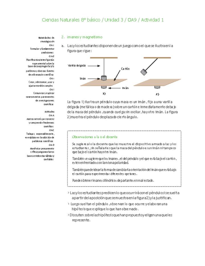 Ciencias Naturales 8° básico-Unidad 3-OA9-Actividad 2 Ciencias Naturales 8° básico-Unidad 3-OA9-Actividad 2