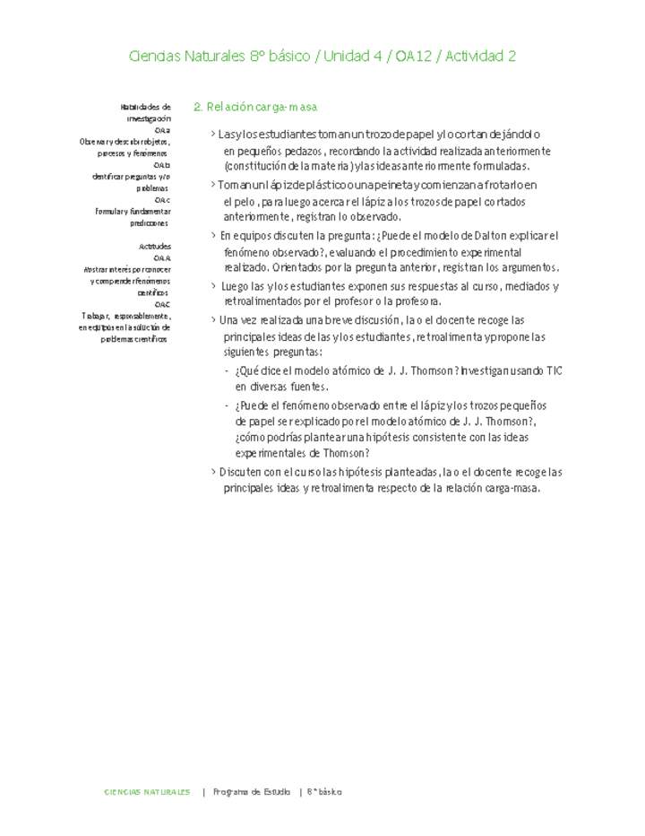 Ciencias Naturales 8° básico-Unidad 4-OA12-Actividad 2 Ciencias Naturales 8° básico-Unidad 4-OA12-Actividad 2