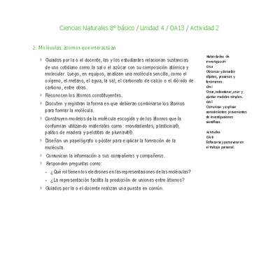 Ciencias Naturales 8° básico-Unidad 4-OA13-Actividad 2 Ciencias Naturales 8° básico-Unidad 4-OA13-Actividad 2