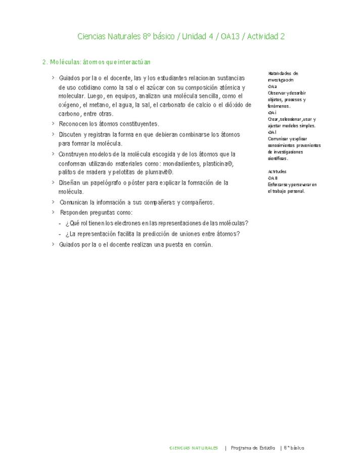 Ciencias Naturales 8° básico-Unidad 4-OA13-Actividad 2 Ciencias Naturales 8° básico-Unidad 4-OA13-Actividad 2