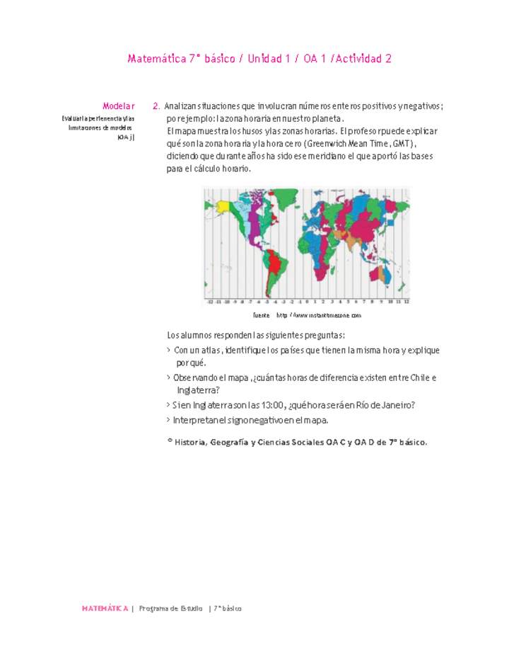 Matemática 7° básico -Unidad 1-OA 1-Actividad 2 Matemática 7° básico -Unidad 1-OA 1-Actividad 2