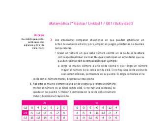 Matemática 7° básico -Unidad 1-OA 1-Actividad 3 Matemática 7° básico -Unidad 1-OA 1-Actividad 3