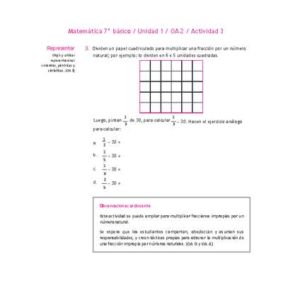 Matemática 7° básico -Unidad 1-OA 2-Actividad 3 Matemática 7° básico -Unidad 1-OA 2-Actividad 3