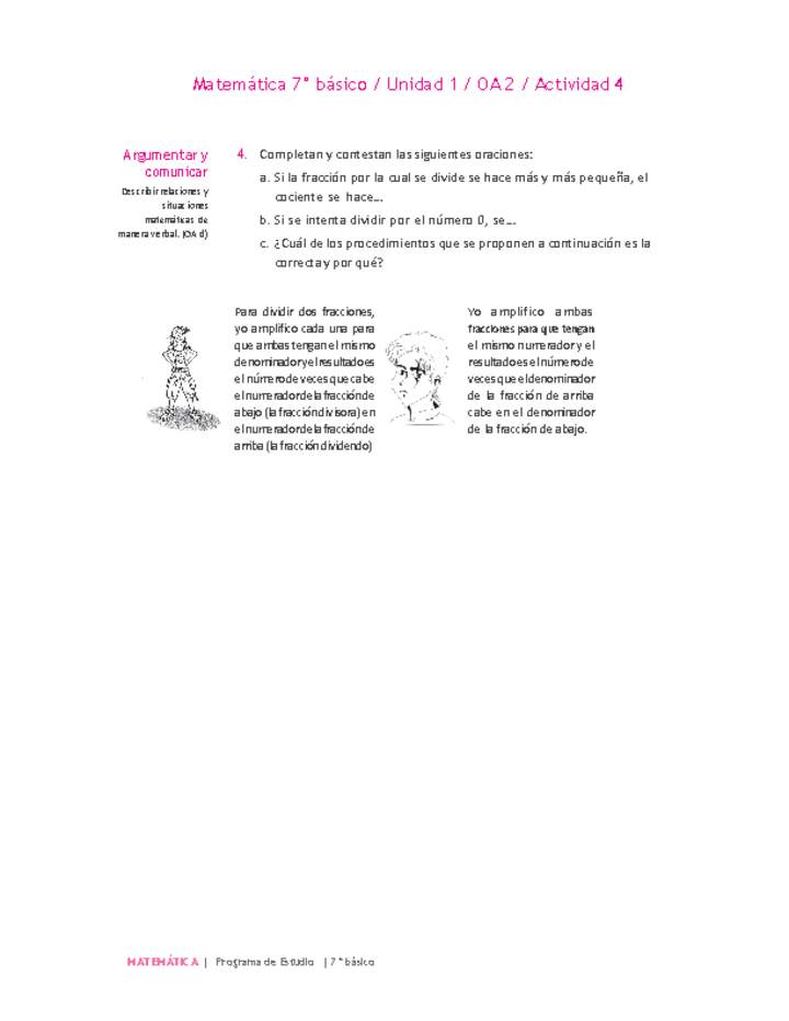 Matemática 7° básico -Unidad 1-OA 2-Actividad 4 Matemática 7° básico -Unidad 1-OA 2-Actividad 4