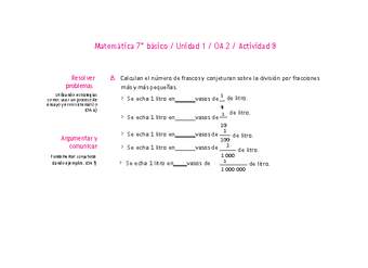 Matemática 7° básico -Unidad 1-OA 2-Actividad 8 Matemática 7° básico -Unidad 1-OA 2-Actividad 8