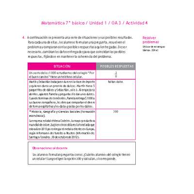 Matemática 7° básico -Unidad 1-OA 3-Actividad 4 Matemática 7° básico -Unidad 1-OA 3-Actividad 4