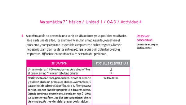 Matemática 7° básico -Unidad 1-OA 3-Actividad 4 Matemática 7° básico -Unidad 1-OA 3-Actividad 4