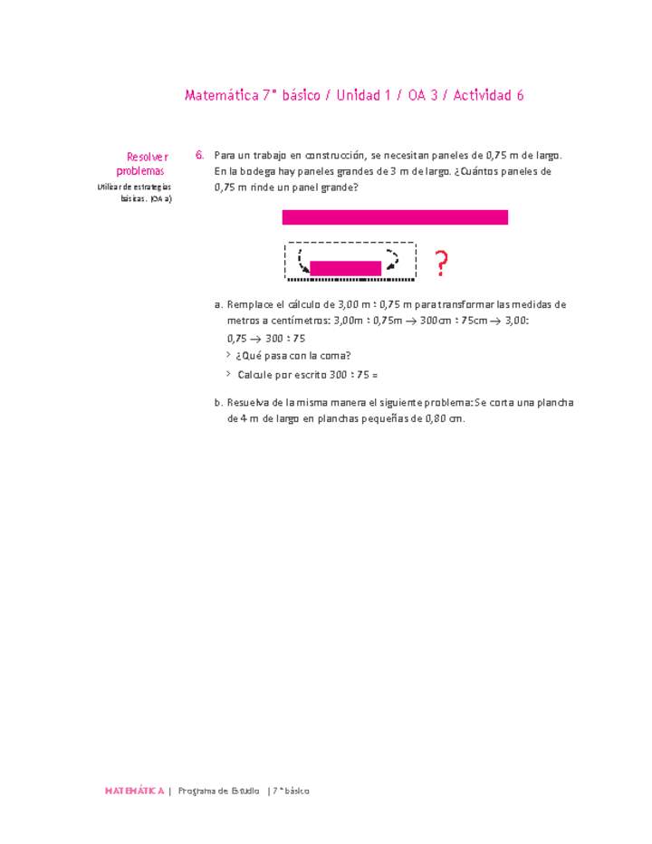 Matemática 7° básico -Unidad 1-OA 3-Actividad 6 Matemática 7° básico -Unidad 1-OA 3-Actividad 6