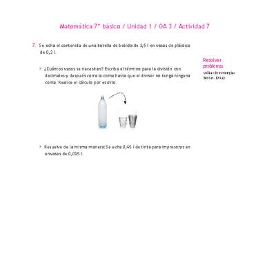 Matemática 7° básico -Unidad 1-OA 3-Actividad 7 Matemática 7° básico -Unidad 1-OA 3-Actividad 7