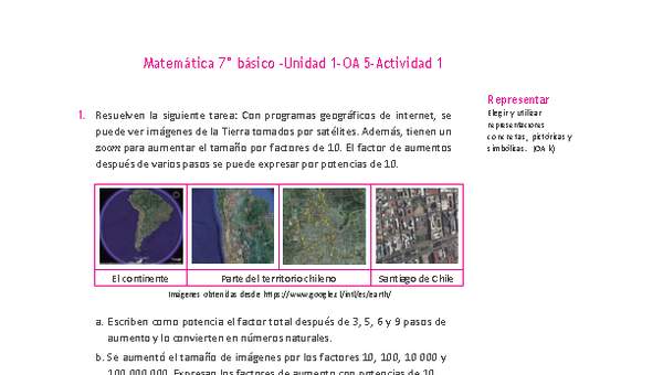 Matemática 7° básico -Unidad 1-OA 5-Actividad 1 Matemática 7° básico -Unidad 1-OA 5-Actividad 1