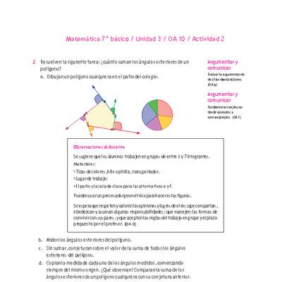Matemática 7° básico -Unidad 3-OA 10-Actividad 2 Matemática 7° básico -Unidad 3-OA 10-Actividad 2