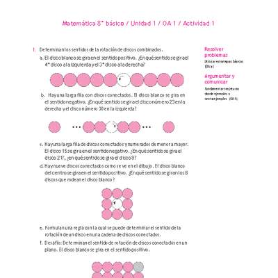 Matemática 8° básico -Unidad 1-OA 1-Actividad 1 Matemática 8° básico -Unidad 1-OA 1-Actividad 1