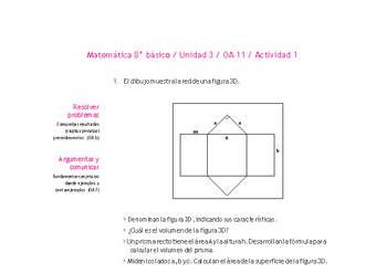 Matemática 8° básico -Unidad 3-OA 11-Actividad 1 Matemática 8° básico -Unidad 3-OA 11-Actividad 1