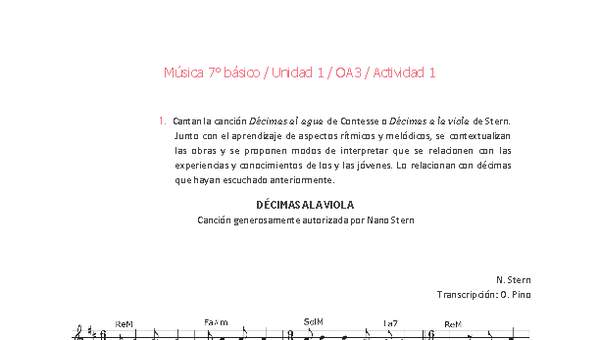 Música 7° básico-Unidad 1-OA3-Actividad 1 Música 7° básico-Unidad 1-OA3-Actividad 1