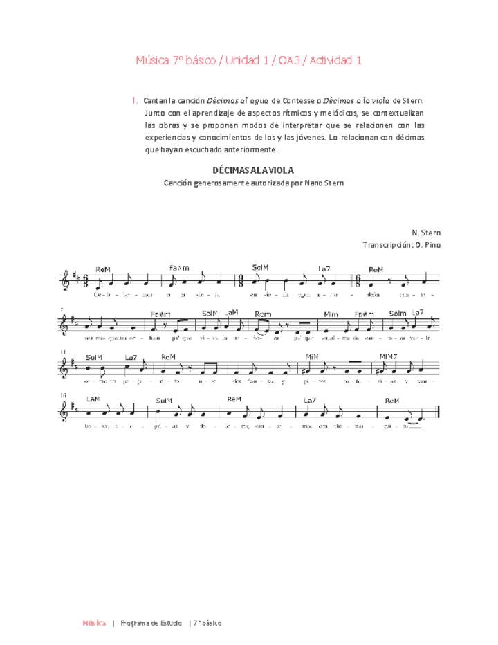 Música 7° básico-Unidad 1-OA3-Actividad 1 Música 7° básico-Unidad 1-OA3-Actividad 1