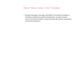 Música 7° básico-Unidad 2-OA2;7-Actividad 1 Música 7° básico-Unidad 2-OA2;7-Actividad 1