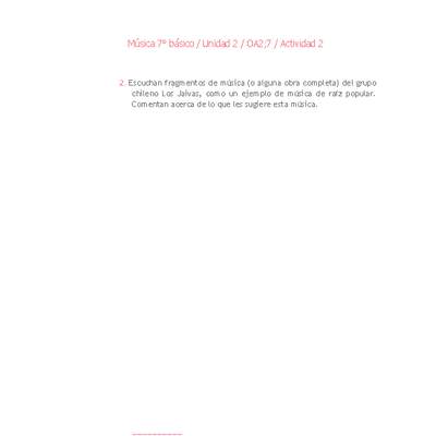Música 7° básico-Unidad 2-OA2;7-Actividad 2 Música 7° básico-Unidad 2-OA2;7-Actividad 2