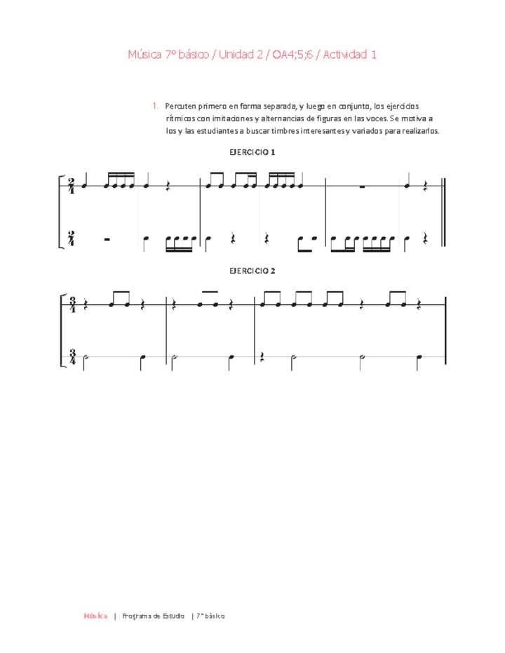 Música 7° básico-Unidad 2-OA4;5;6-Actividad 1 Música 7° básico-Unidad 2-OA4;5;6-Actividad 1