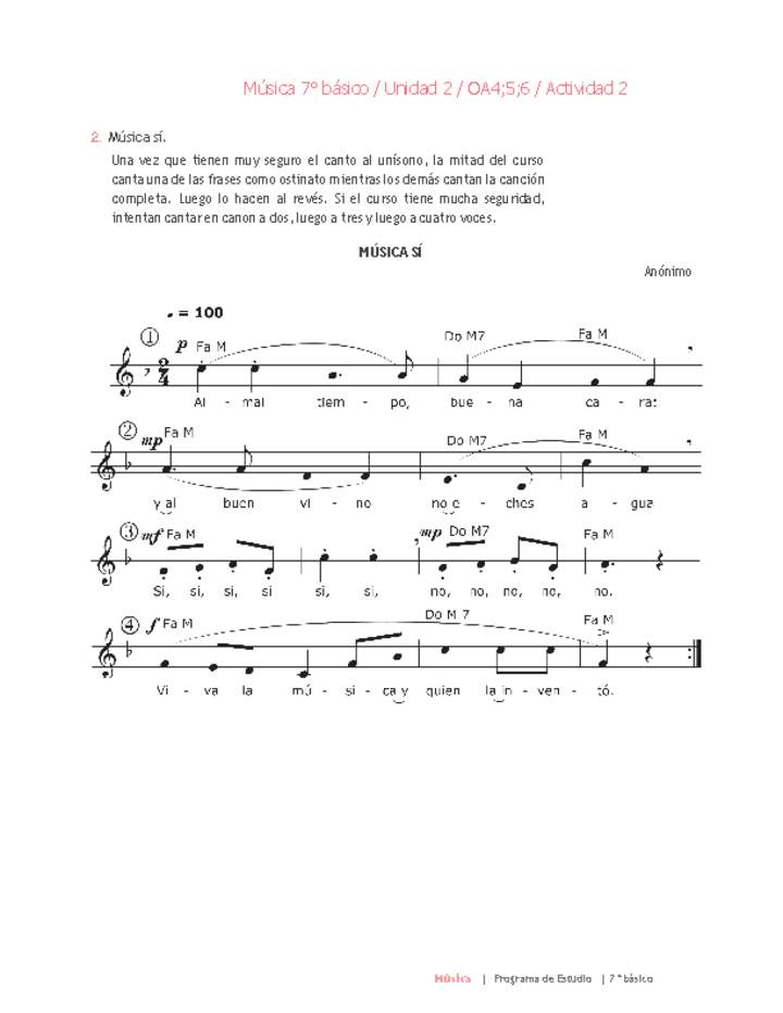 Música 7° básico-Unidad 2-OA4;5;6-Actividad 2 Música 7° básico-Unidad 2-OA4;5;6-Actividad 2