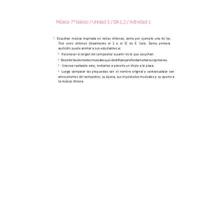 Música 7° básico-Unidad 3-OA1;2-Actividad 1 Música 7° básico-Unidad 3-OA1;2-Actividad 1