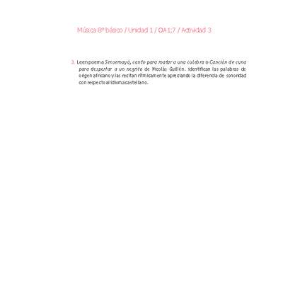 Música 8° básico-Unidad 1-OA1;7-Actividad 3 Música 8° básico-Unidad 1-OA1;7-Actividad 3