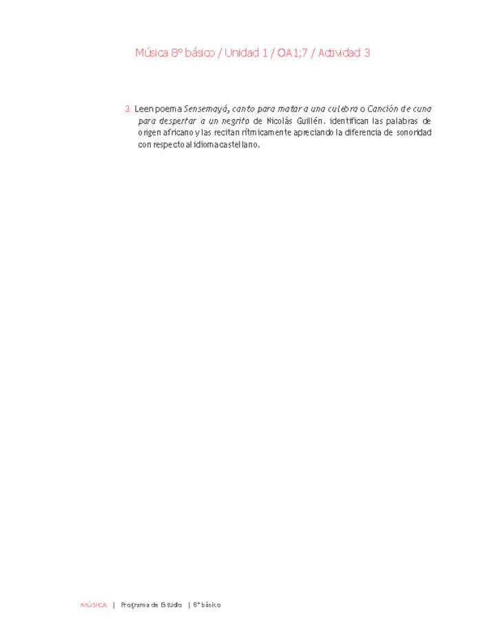 Música 8° básico-Unidad 1-OA1;7-Actividad 3 Música 8° básico-Unidad 1-OA1;7-Actividad 3