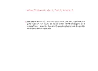 Música 8° básico-Unidad 1-OA1;7-Actividad 3 Música 8° básico-Unidad 1-OA1;7-Actividad 3