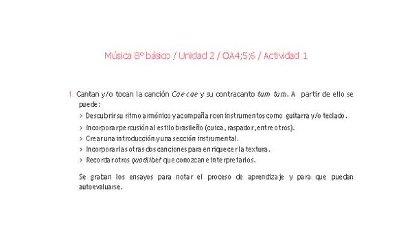 Música 8° básico-Unidad 2-OA4;5;6-Actividad 1