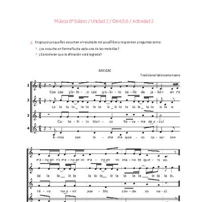 Música 8° básico-Unidad 2-OA4;5;6-Actividad 2 Música 8° básico-Unidad 2-OA4;5;6-Actividad 2