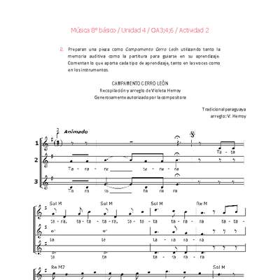 Música 8° básico-Unidad 4-OA3;4;6-Actividad 2 Música 8° básico-Unidad 4-OA3;4;6-Actividad 2