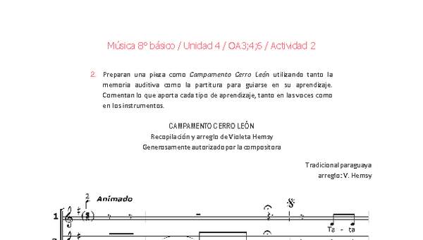 Música 8° básico-Unidad 4-OA3;4;6-Actividad 2 Música 8° básico-Unidad 4-OA3;4;6-Actividad 2