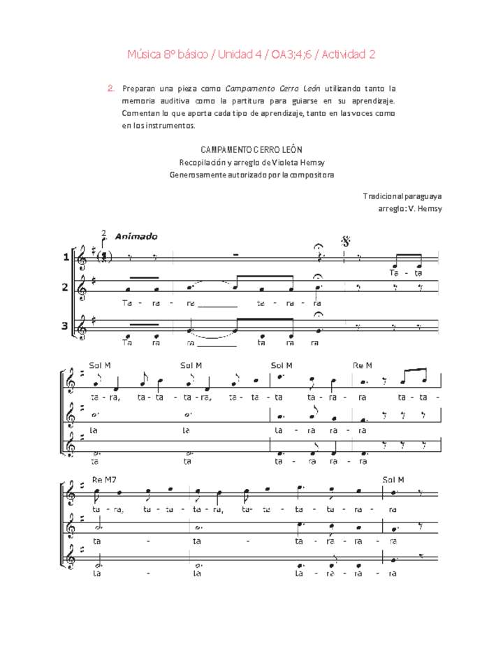 Música 8° básico-Unidad 4-OA3;4;6-Actividad 2 Música 8° básico-Unidad 4-OA3;4;6-Actividad 2