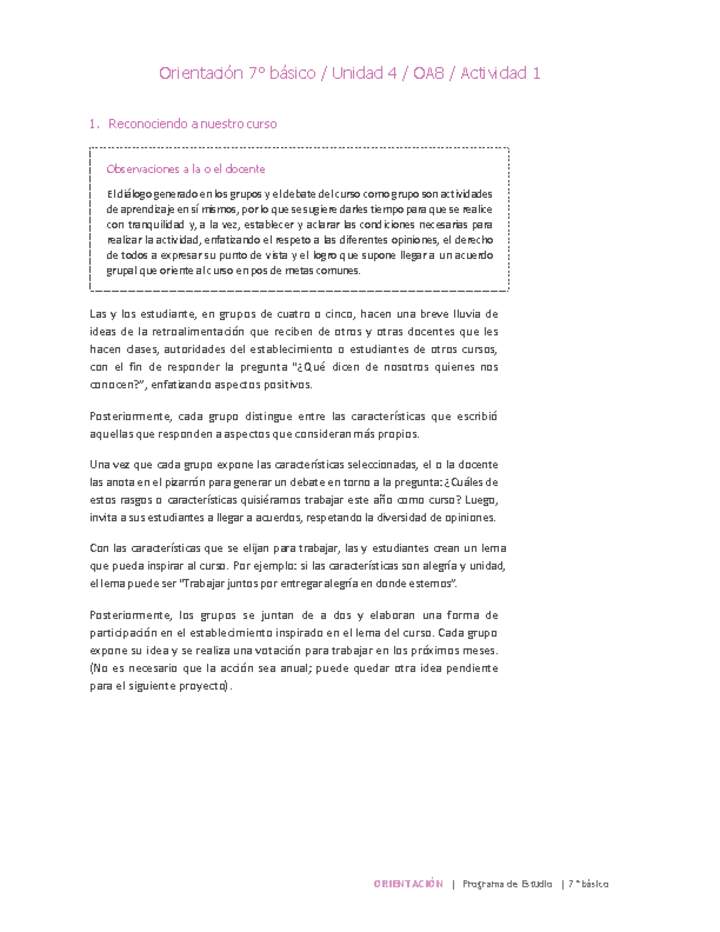 Orientación 7° básico-Unidad 4-OA8-Actividad 1 Orientación 7° básico-Unidad 4-OA8-Actividad 1
