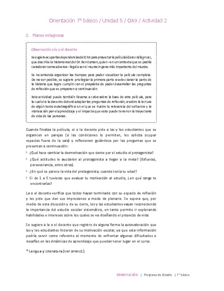 Orientación 7° básico-Unidad 5-OA9-Actividad 2