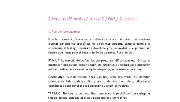 Orientación 8° básico-Unidad 2-OA3-Actividad 1 Orientación 8° básico-Unidad 2-OA3-Actividad 1