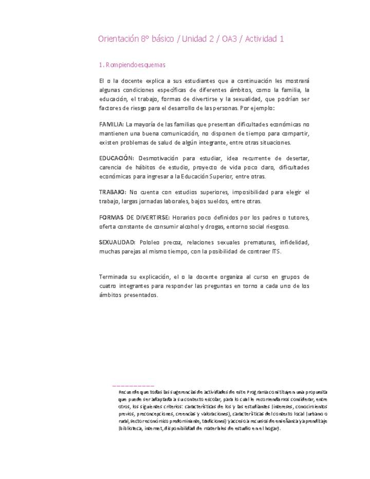 Orientación 8° básico-Unidad 2-OA3-Actividad 1 Orientación 8° básico-Unidad 2-OA3-Actividad 1