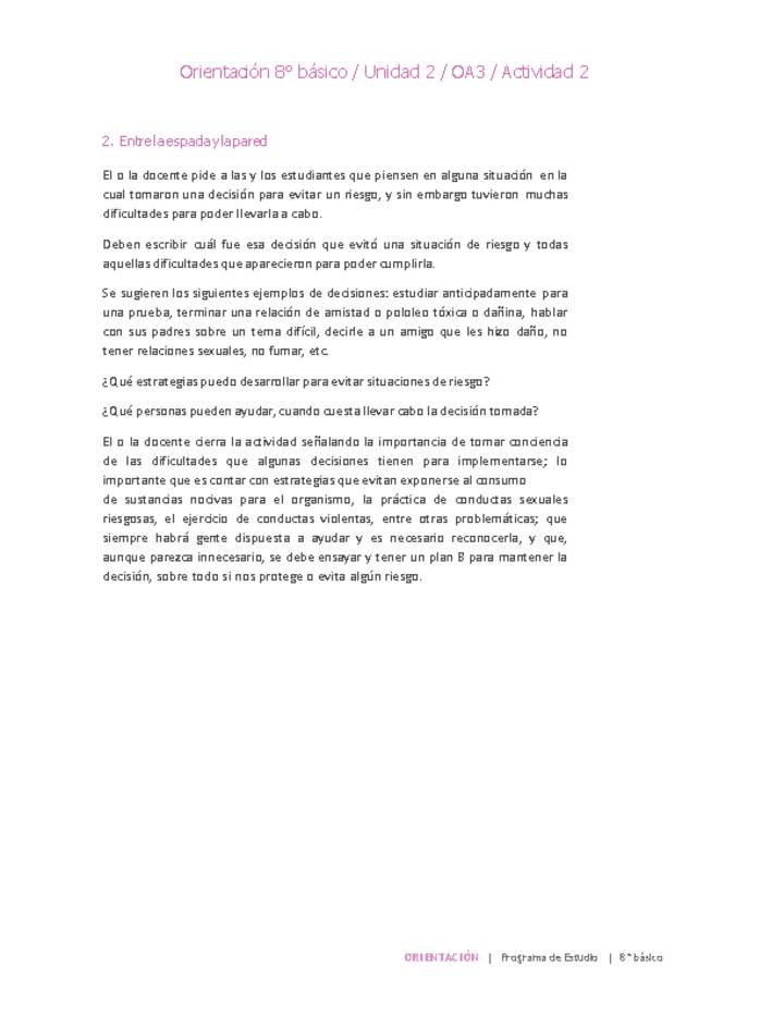 Orientación 8° básico-Unidad 2-OA3-Actividad 2 Orientación 8° básico-Unidad 2-OA3-Actividad 2