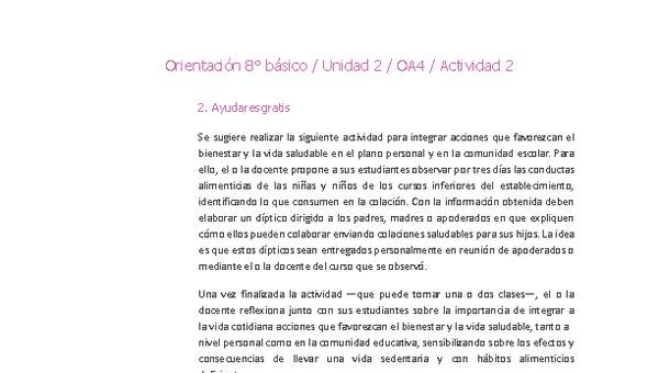 Orientación 8° básico-Unidad 2-OA4-Actividad 2 Orientación 8° básico-Unidad 2-OA4-Actividad 2
