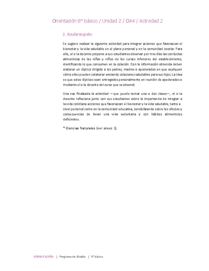 Orientación 8° básico-Unidad 2-OA4-Actividad 2 Orientación 8° básico-Unidad 2-OA4-Actividad 2