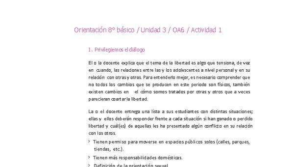 Orientación 8° básico-Unidad 3-OA6-Actividad 1 Orientación 8° básico-Unidad 3-OA6-Actividad 1