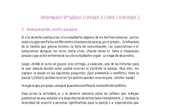Orientación 8° básico-Unidad 3-OA6-Actividad 2 Orientación 8° básico-Unidad 3-OA6-Actividad 2