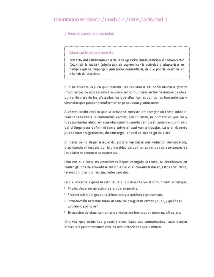Orientación 8° básico-Unidad 4-OA8-Actividad 1 Orientación 8° básico-Unidad 4-OA8-Actividad 1